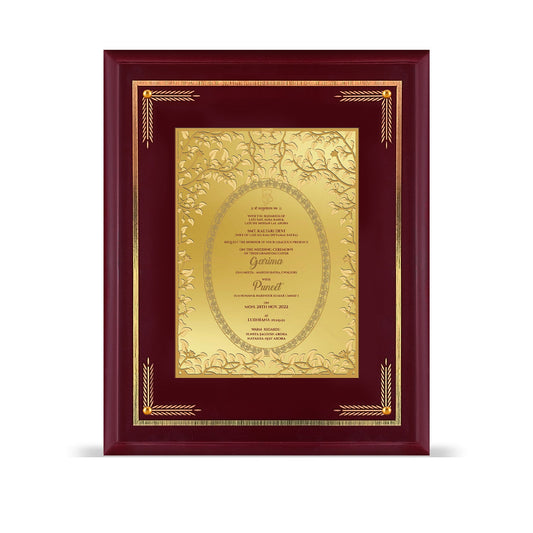 Diviniti Customized Designer Wedding Card on 24K Gold Plated Foil For Marriage Invitation