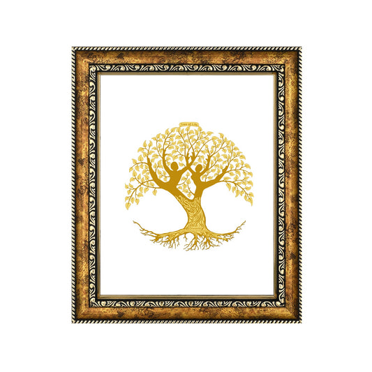 Diviniti 24K Gold Plated Tree of Life Photo Frame For Home Decor & Wall Hanging (32.5 CM X 25.5 CM)