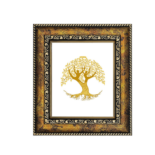 Diviniti 24K Gold Plated Tree of Life Photo Frame For Home Decor & Wall Hanging (13 CM X 15 CM)