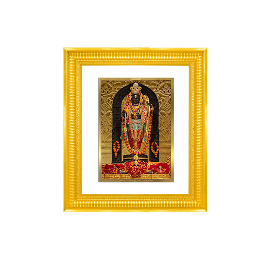 Diviniti 24K Gold Plated Ram Lalla Photo Frame For Home Decor Showpiece, Wall Hanging, Puja & Gift (44.4 CM X 37 CM)