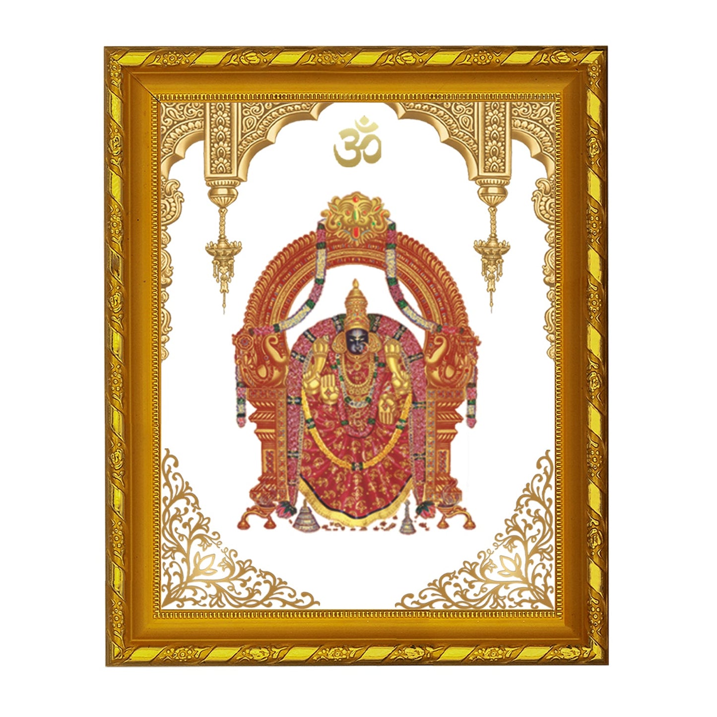 Diviniti 24K Gold Plated Padmavathi Photo Frame for Home Decor Showpiece (21.5 CM x 17.5 CM)