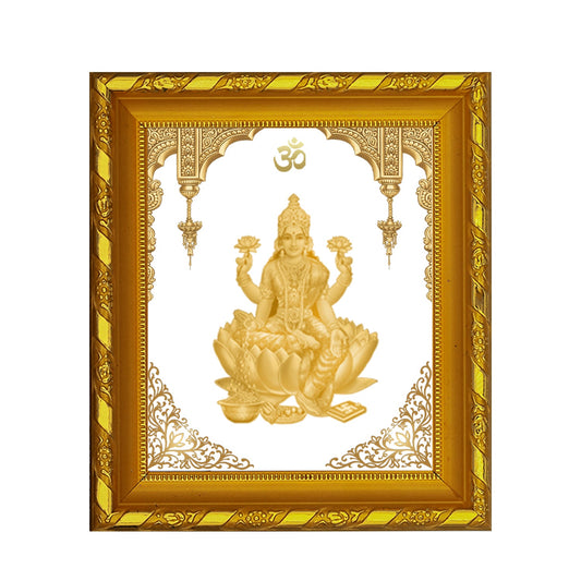 Diviniti 24K Gold Plated Laxmi Mata Photo Frame for Home Decor, Table (15 CM x 13 CM)