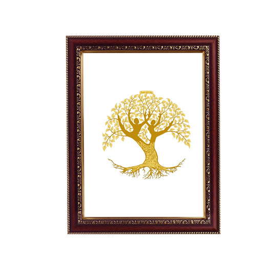 Diviniti 24K Gold Plated Tree of Life Photo Frame For Home Decor & Wall Hanging (32.5 CM X 25.5 CM)