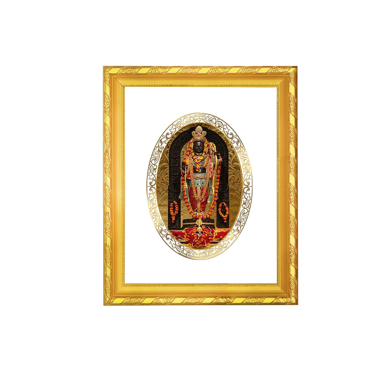 Diviniti 24K Gold Plated Ram Lalla Photo Frame For Home Decor, Table Top, Wall Hanging, Puja Room & Gift (20.8 CM X 16.7 CM)