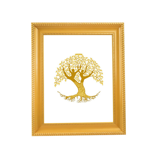 Diviniti 24K Gold Plated Tree of Life Photo Frame For Home Decor & Wall Hanging (28 CM X 23 CM)