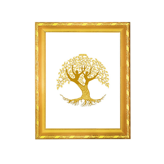 Diviniti 24K Gold Plated Tree of Life Photo Frame For Home Decor & Wall Hanging (20.8 CM X 16.7 CM)