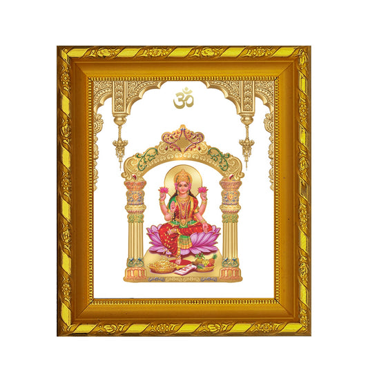 Diviniti 24K Gold Plated Laxmi Mata Photo Frame for Home Decor, Table (15 CM x 13 CM)