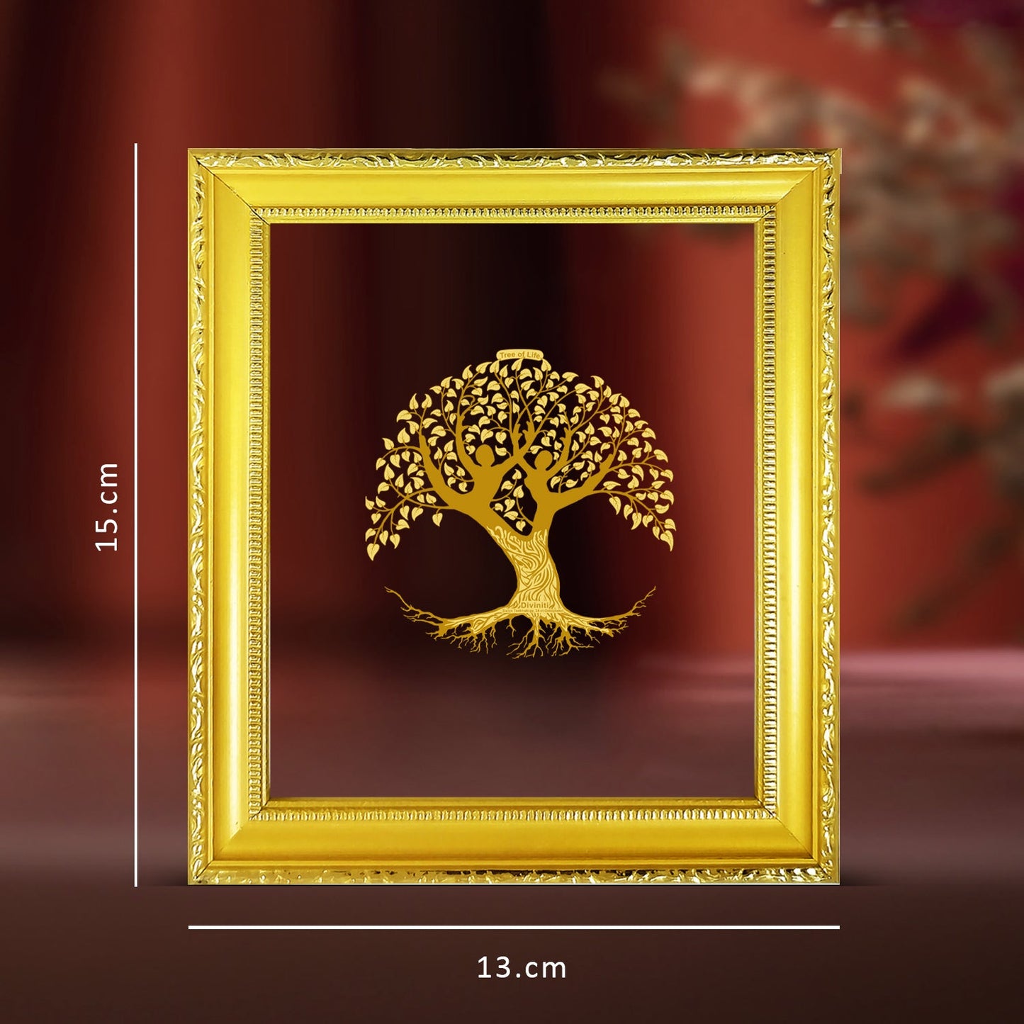 Diviniti 24K Gold Plated Tree of Life Photo Frame For Home Decor & Wall Hanging (13 CM X 15 CM)