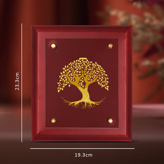 Diviniti 24K Gold Plated Tree of Life Photo Frame For Home Decor & Wall Hanging (18.4 CM X 22.6 CM)