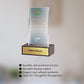 Customized Wooden Base Acrylic Trophy with Matter Printed For Corporate Gifting
