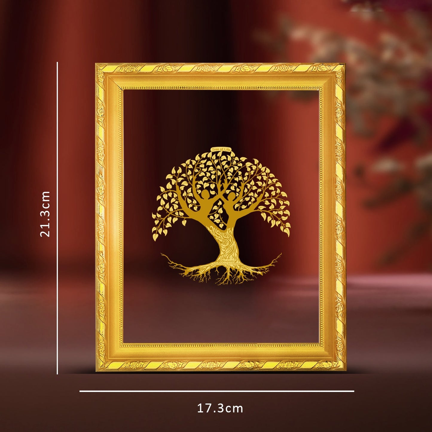 Diviniti 24K Gold Plated Tree of Life Photo Frame For Home Decor & Wall Hanging (20.8 CM X 16.7 CM)