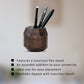 Diviniti Customized Wooden Pen Holder With Gold Colored Design For University