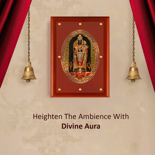 Diviniti 24K Gold Plated Ram Lalla Photo Frame For Home Decor Showpiece, Wall Decor, Puja Room & Gift (56 CM X 71 CM)