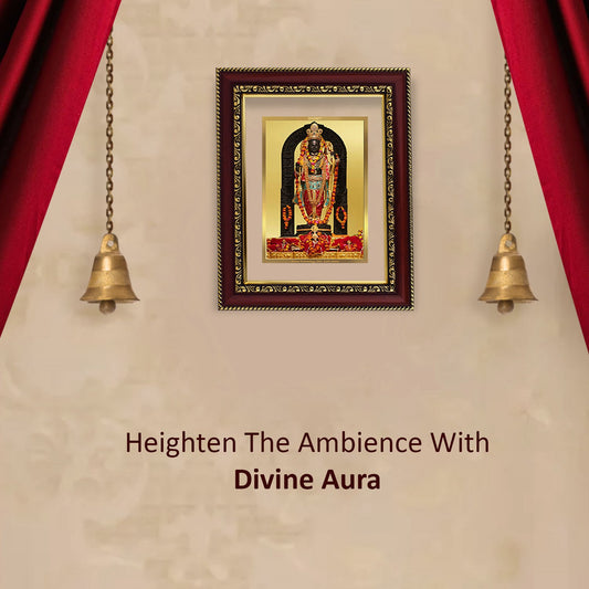 Diviniti 24K Gold Plated Ram Lalla Photo Frame For Home Decor, Table Top, Wall Decor, Puja Room & Gift (20.8 CM X 16.7 CM)