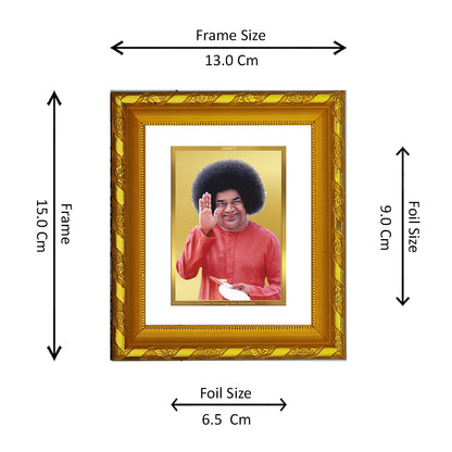 DIVINITI 24K Gold Plated Sathya Sai Baba Photo Frame For Home Wall Decor, Tabletop (15.0 X 13.0 CM)