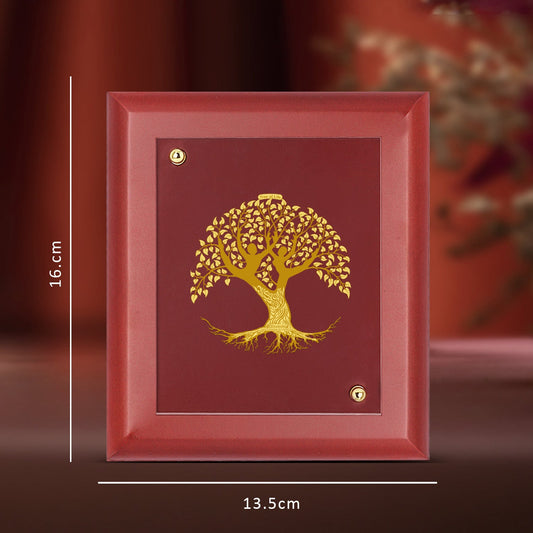 Diviniti 24K Gold Plated Tree of Life Photo Frame For Home Decor & Wall Hanging (14.7 CM X 17.1 CM)