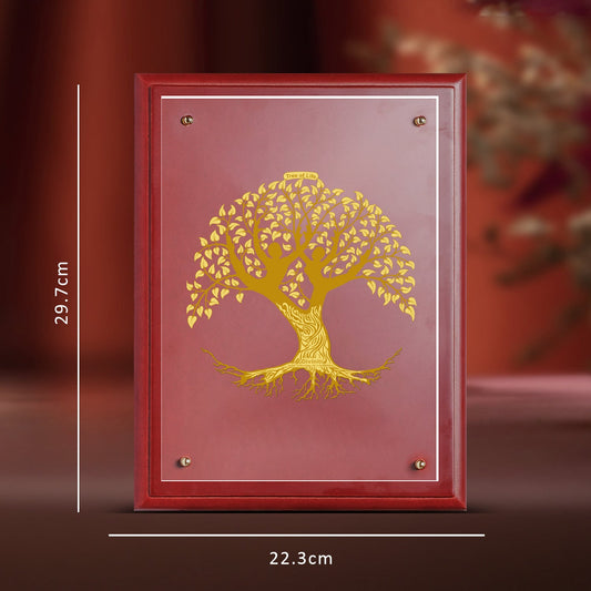Diviniti 24K Gold Plated Tree of Life Photo Frame For Home Decor & Wall Hanging (23.6 CM X 35.4 CM)