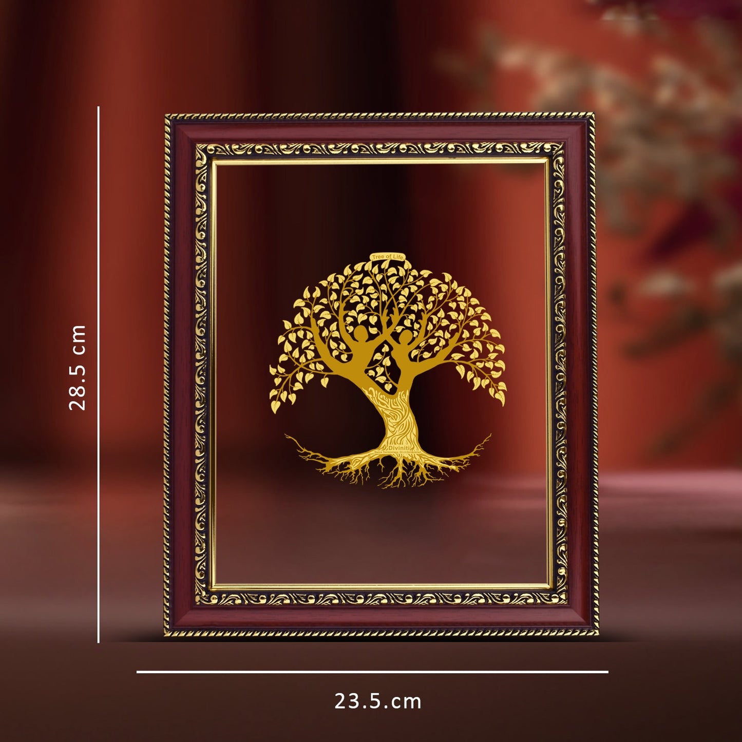 Diviniti 24K Gold Plated Tree of Life Photo Frame For Home Decor & Wall Hanging (28 CM X 23 CM)