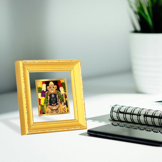 Diviniti 24K Gold Plated Ram Lalla Photo Frame For Home Decor Showpiece, Table Decor, Puja Room & Gift (10 CM X 10 CM)