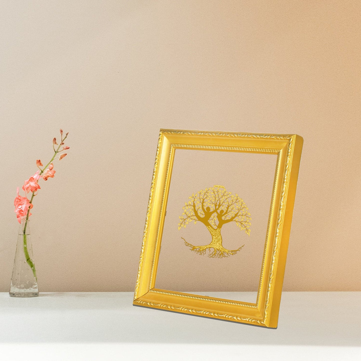 Diviniti 24K Gold Plated Tree of Life Photo Frame For Home Decor & Wall Hanging (13 CM X 15 CM)