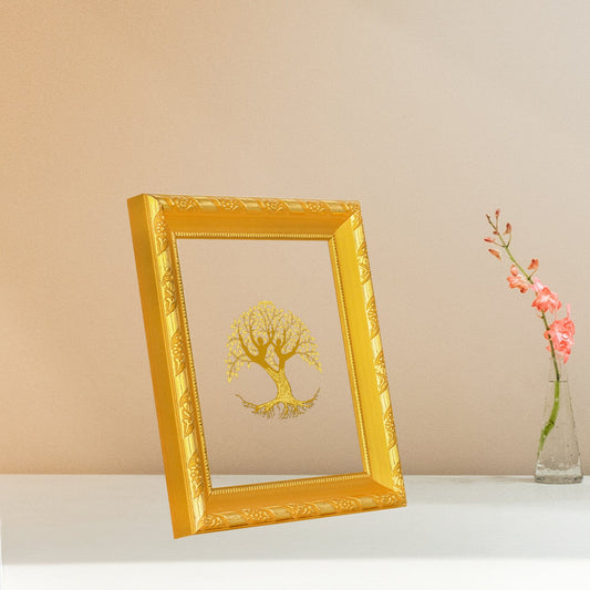 Diviniti 24K Gold Plated Tree of Life Photo Frame For Home Decor & Wall Hanging (13 CM X 15 CM)