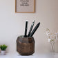 Diviniti Customized Wooden Pen Holder With Gold Colored Design For University