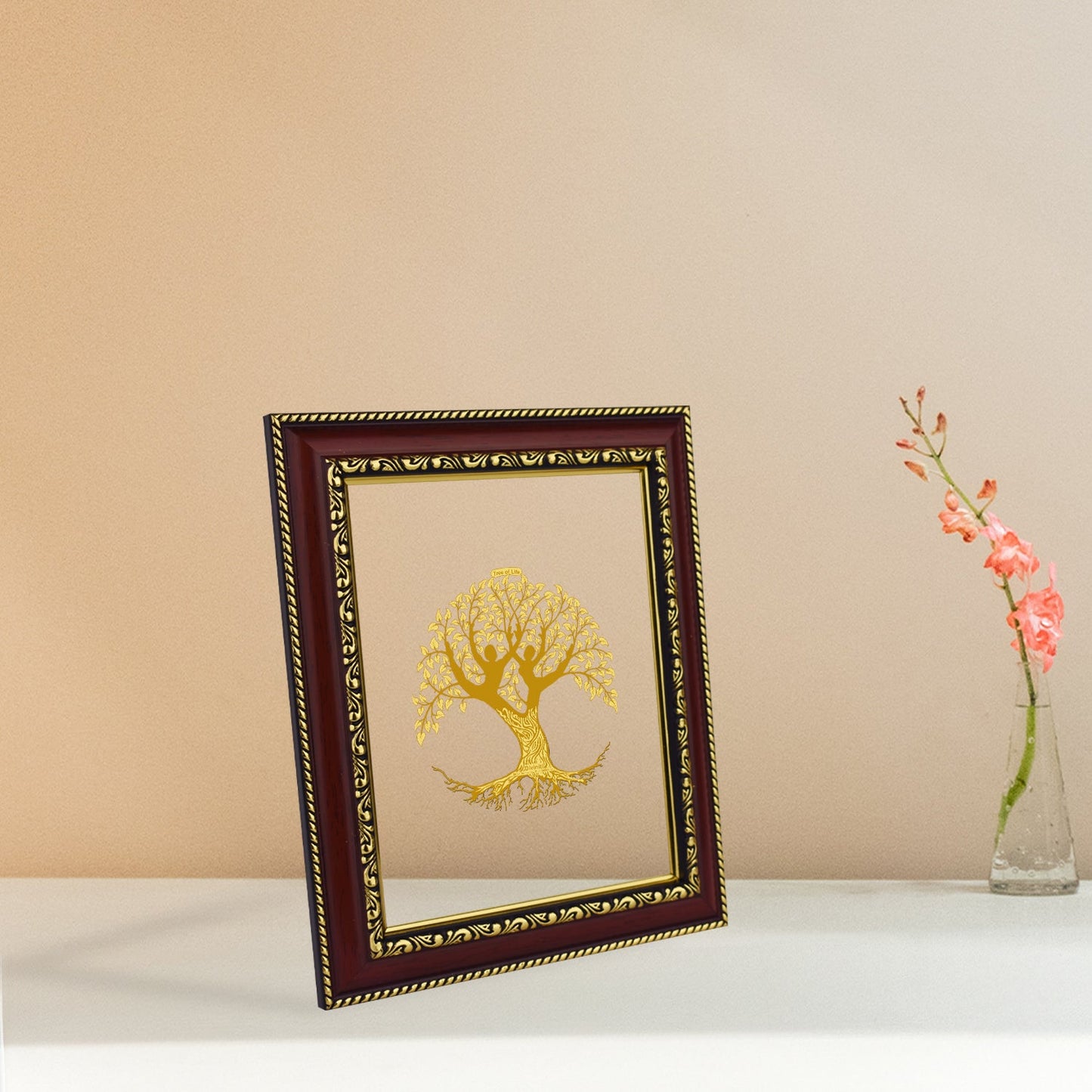 Diviniti 24K Gold Plated Tree of Life Photo Frame For Home Decor & Wall Hanging (28 CM X 23 CM)