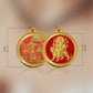 Diviniti 24K Gold Plated Durga Ji & Mata Ka Darbar 22MM Double Sided Pendant For Men, Women & Kids