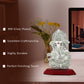 Diviniti 999 Silver Plated Ganesha Idol for Home Decor Showpiece (10X7CM)