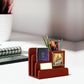 Diviniti Customized Pen Holder with 24K Gold Plated Saraswati Ji Frame For University (10 x 12 CM)