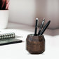 Diviniti Customized Wooden Pen Holder With Gold Colored Design For University