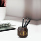 Customized Wooden Pen Holder With Gold Colored Design For Corporate Gifting