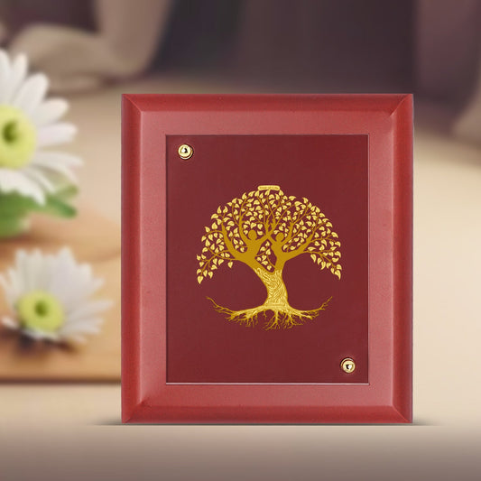 Diviniti 24K Gold Plated Tree of Life Photo Frame For Home Decor & Wall Hanging (18.4 CM X 22.6 CM)