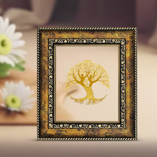 Diviniti 24K Gold Plated Tree of Life Photo Frame For Home Decor & Wall Hanging (13 CM X 15 CM)