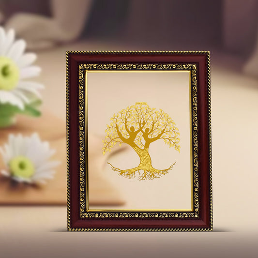 Diviniti 24K Gold Plated Tree of Life Photo Frame For Home Decor & Wall Hanging (20.8 CM X 16.7 CM)
