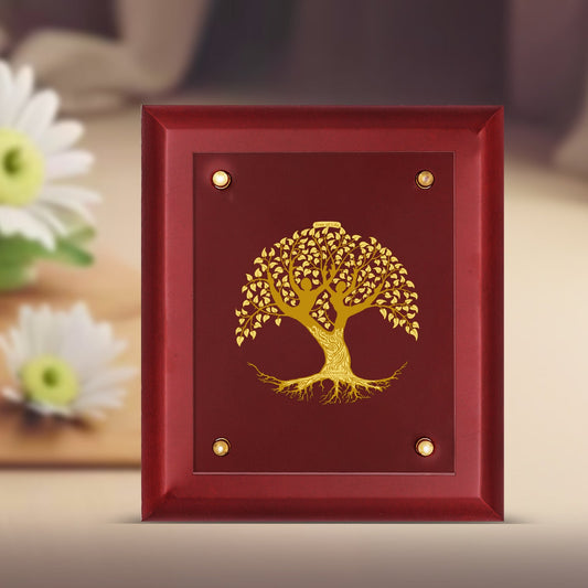 Diviniti 24K Gold Plated Tree of Life Photo Frame For Home Decor & Wall Hanging (23.7 CM X 28.7 CM)