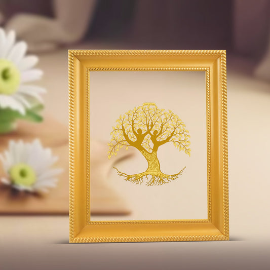 Diviniti 24K Gold Plated Tree of Life Photo Frame For Home Decor & Wall Hanging (28 CM X 23 CM)