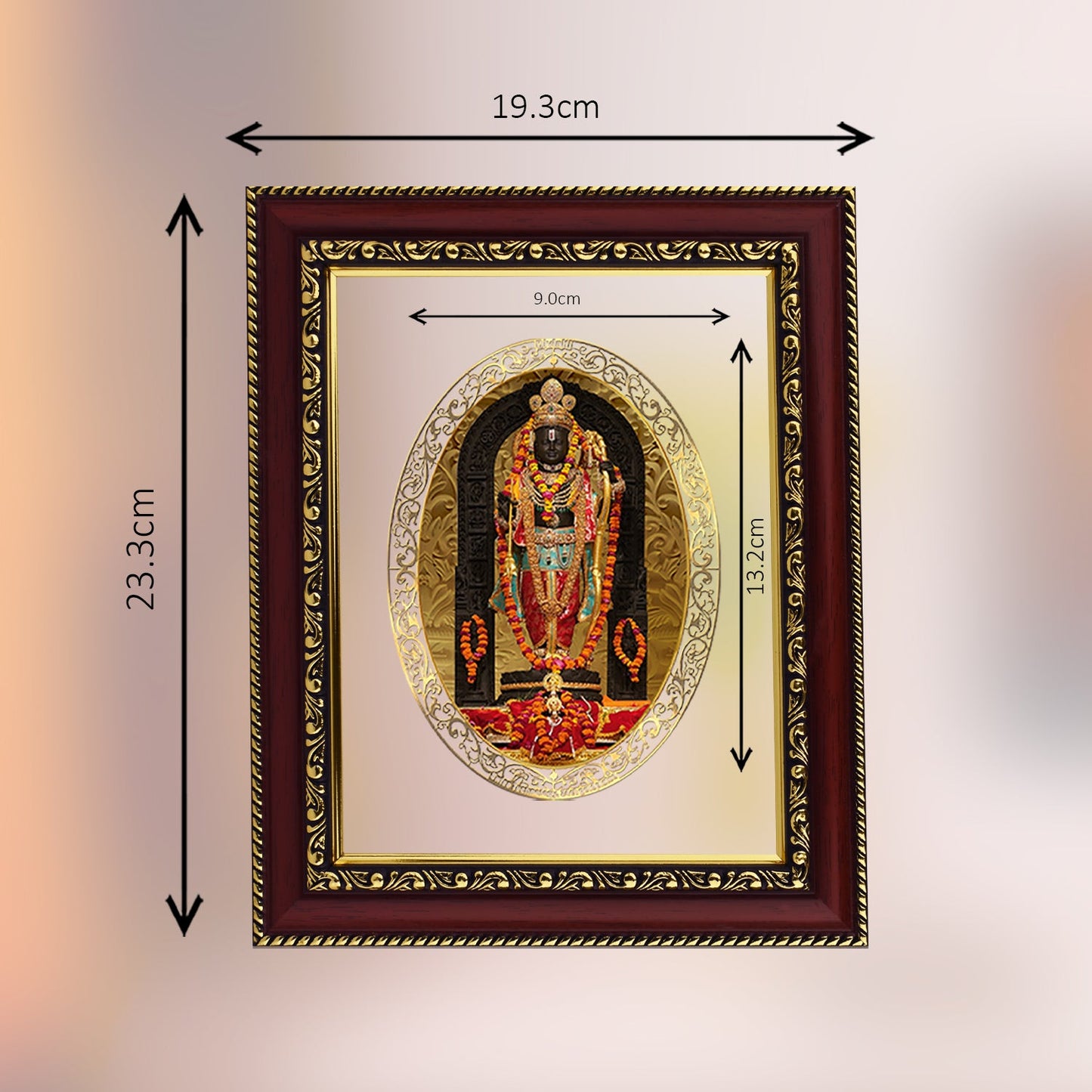 Diviniti 24K Gold Plated Ram Lalla Photo Frame For Home Decor, Table Top, Wall Hanging, Puja Room & Gift (20.8 CM X 16.7 CM)