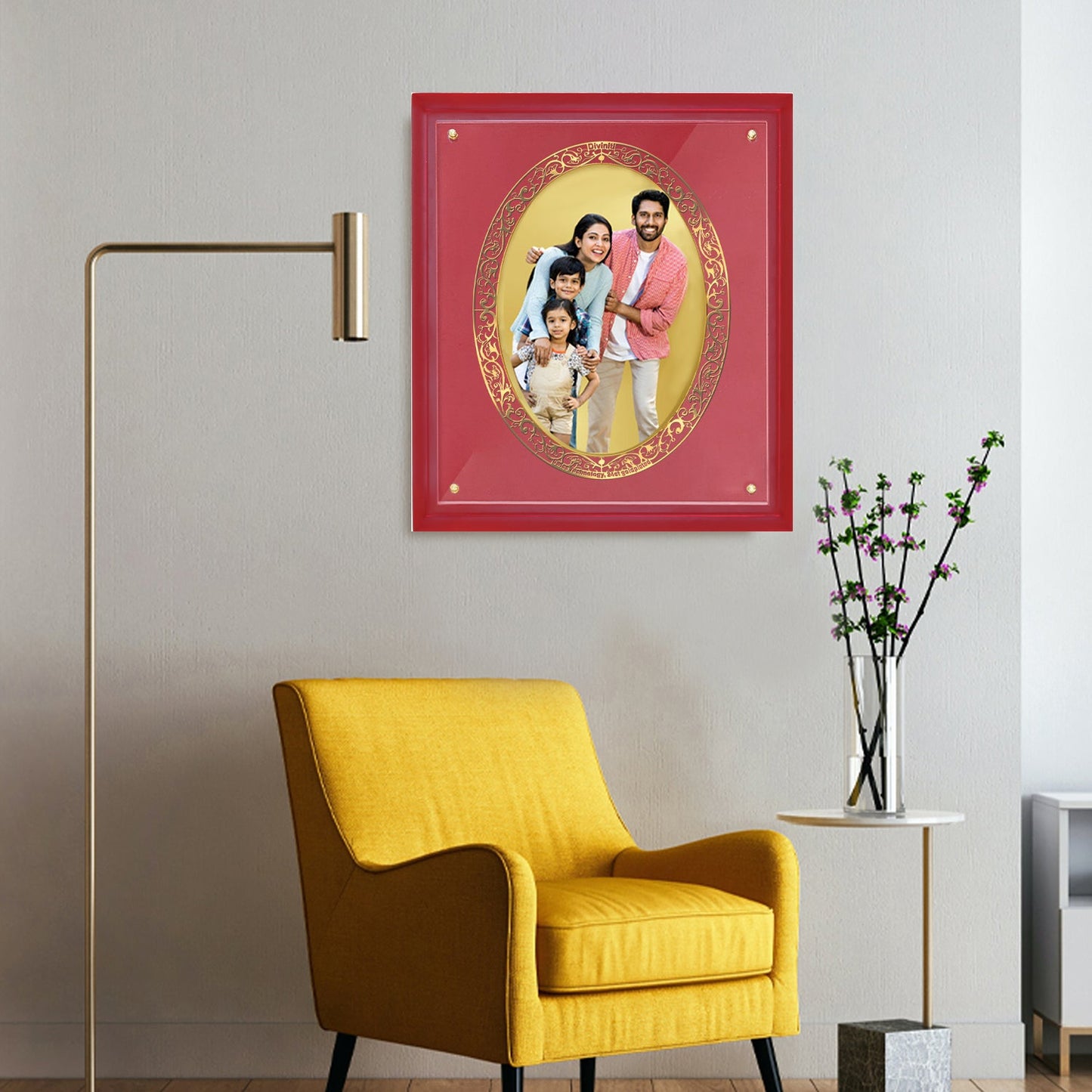 Diviniti Photo Frame With Customized Photo Printed on 24K Gold Plated Foil| Personalized Gift for Birthday, Marriage Anniversary & Celebration With Loved Ones| MDF Frame Size 4