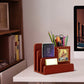 Diviniti Customized Pen Holder with 24K Gold Plated Saraswati Ji Frame For University (10 x 12 CM)