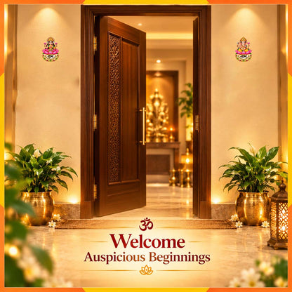Lakshmi Ganesha Shubh Labh Decorative Pair | Diwali Door & Home Entrance Décor