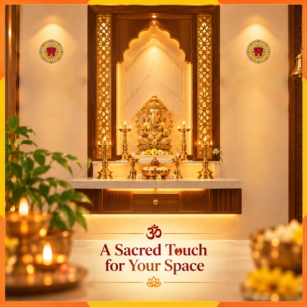 Charan Shubh Labh Decorative Pair | Auspicious Diwali Puja Room & Entrance Décor