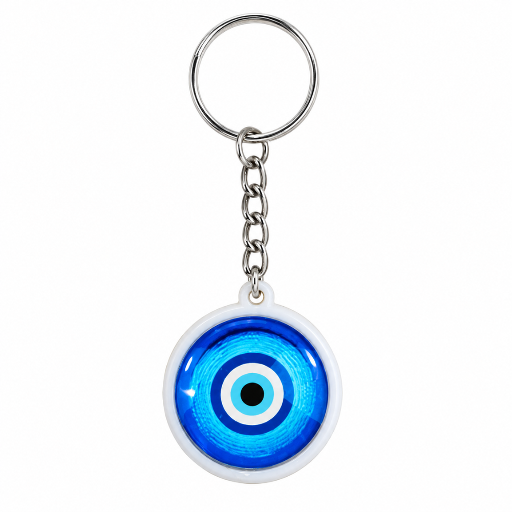 Blue Evil Eye Keychain | Nazar Protection Key Ring | Spiritual Gift