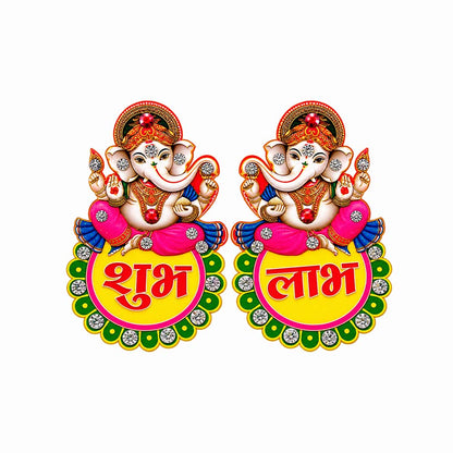 Ganesha Shubh Labh Decorative Pair | Lord Ganesha Diwali Door & Home Entrance Décor