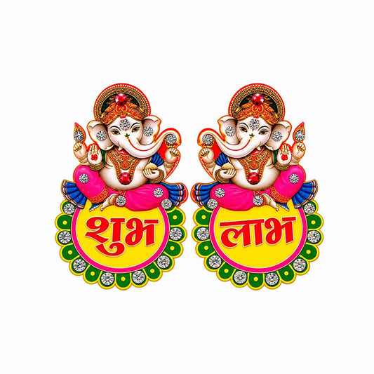 Ganesha Shubh Labh Decorative Pair | Lord Ganesha Diwali Door & Home Entrance Décor
