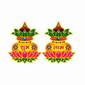 Kalash Shubh Labh Decorative Pair | Auspicious Diwali Door & Home Entrance Décor
