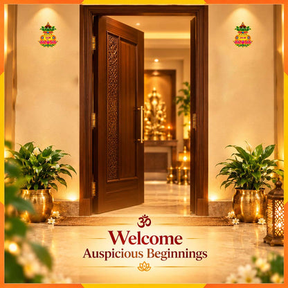 Kalash Shubh Labh Decorative Pair | Auspicious Diwali Door & Home Entrance Décor