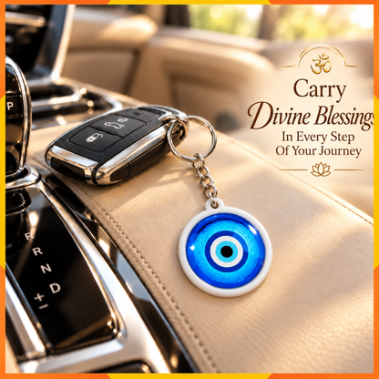 Blue Evil Eye Keychain | Nazar Protection Key Ring | Spiritual Gift