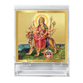 Diviniti 24K Gold Plated Durga Ji Frame For Car Dashboard, Home Decor, Puja, Gift (5.8 x 4.8 CM)