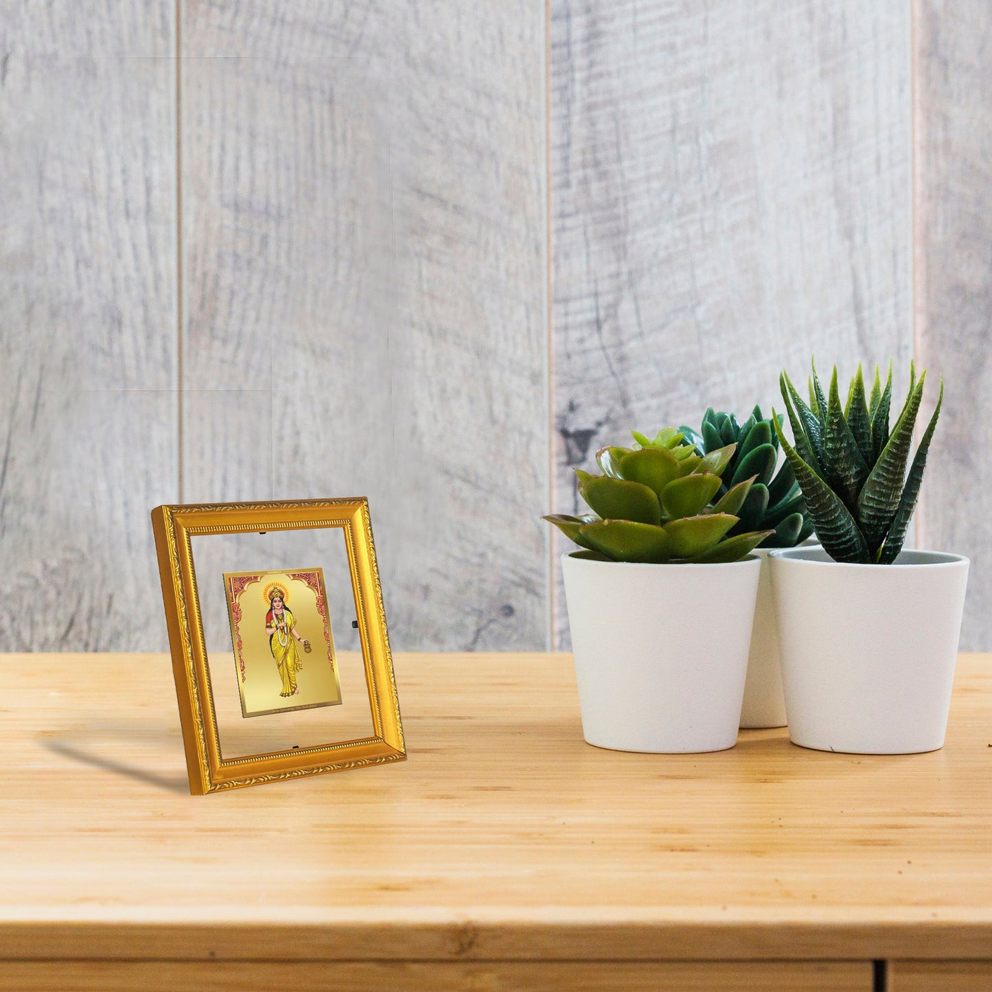 DIVINITI Brahmacharini Mata Gold Plated Wall Photo Frame| DG Frame 101 Wall Photo Frame and 24K Gold Plated Foil| Religious Photo Frame Idol For Prayer, Gifts Items (15.5CMX13.5CM)